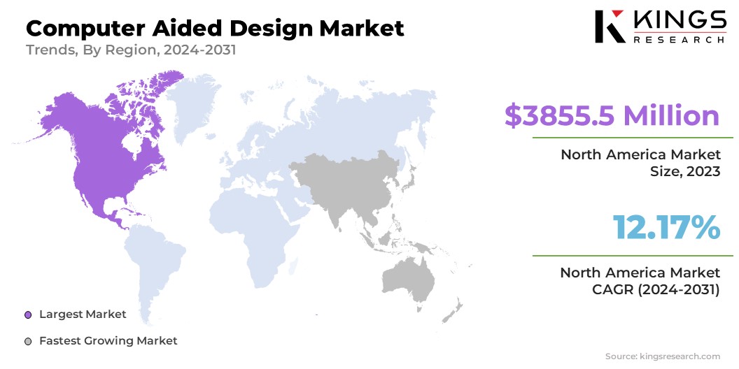 Computer Aided Design Market Size & Share, By Region, 2024-2031